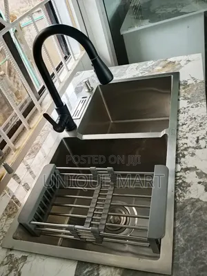 Complete Set Quality Steel Kitchen Double Bowl Sink With Accessories