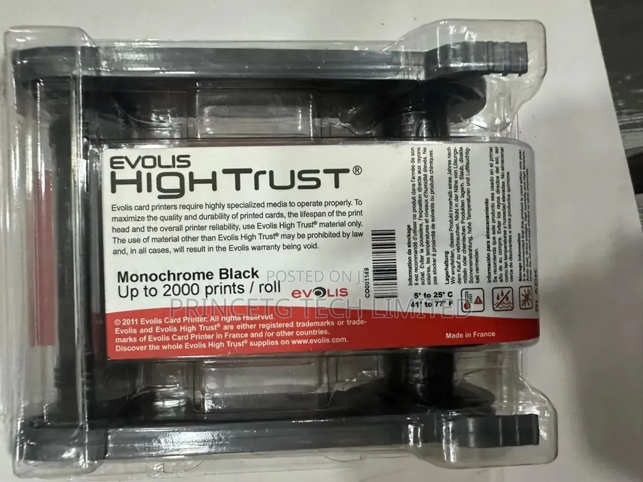 Original Evolis Hightrust Monochrome Black Ribbon
