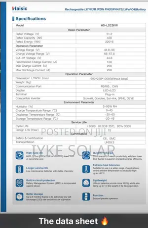 22kwh 48v Haisic Lithium Ion Battery