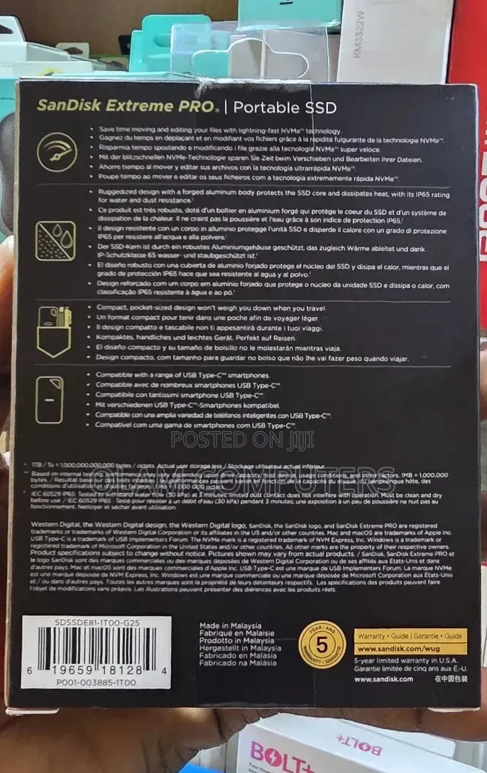 Sandisk 1tb Extreme Pro Portable SSD