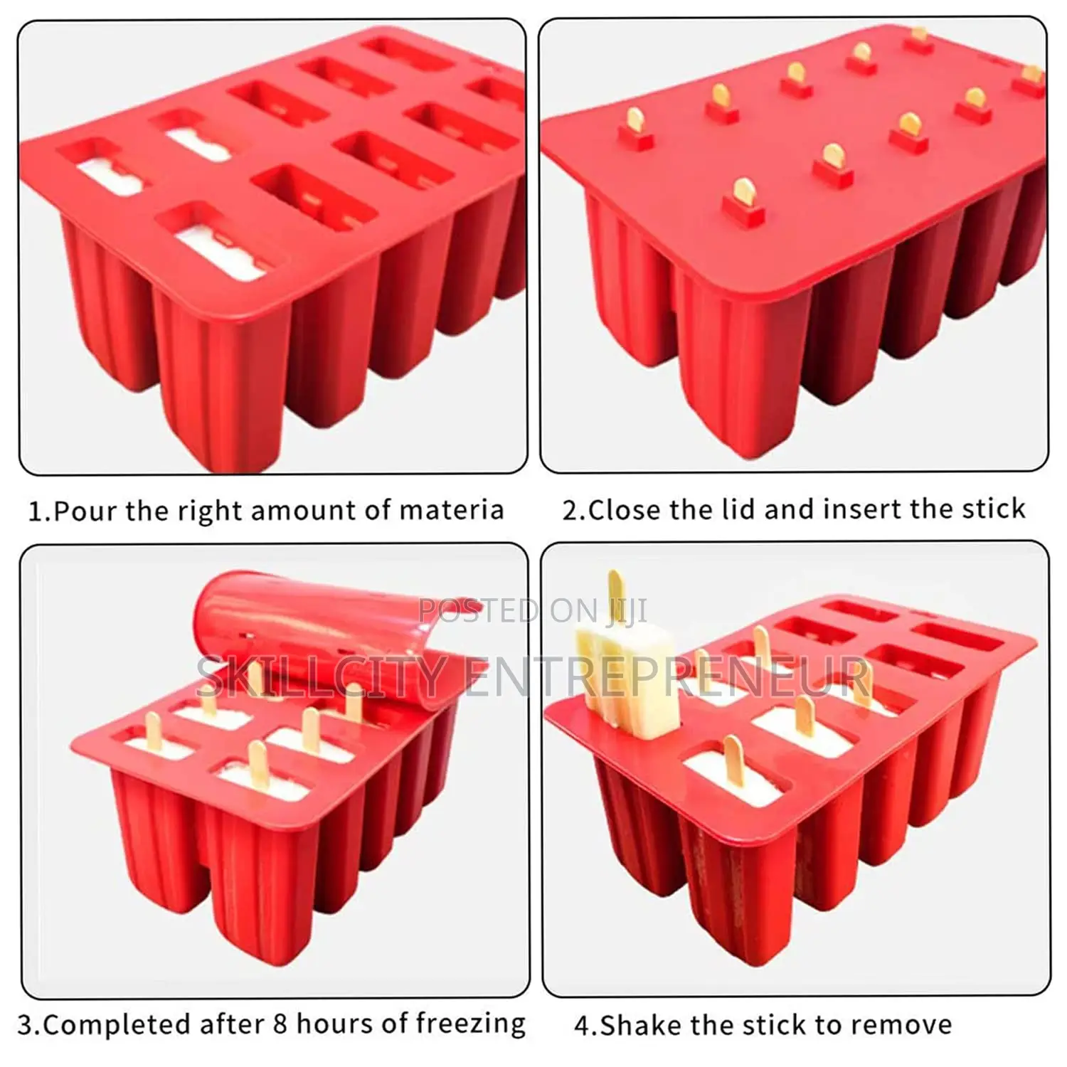 12-Piece Silicone Popsicle Maker Kit