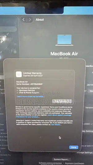 Laptop Apple MacBook Air 2022 M2 8GB Apple M2 SSD 256GB