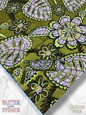 Original Luxury Embellished Stone Ankara for Bridal Box, Gifts