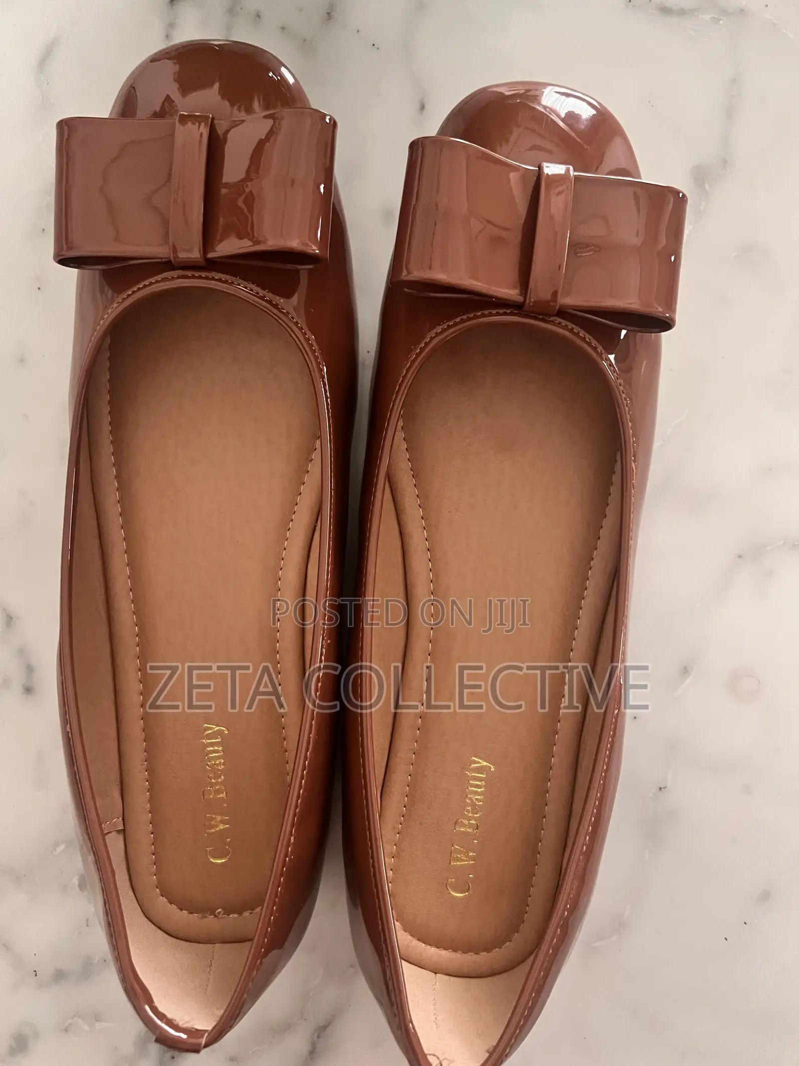 Classy Comfortable Patent Brown Flat Shoes