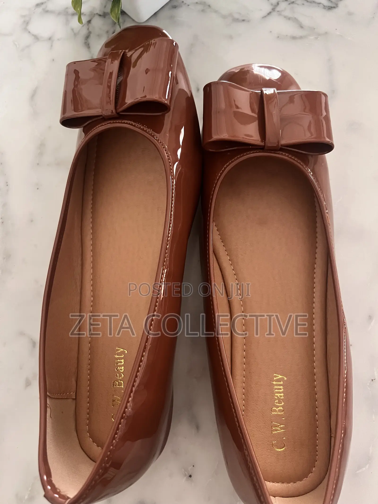 Classy Comfortable Patent Brown Flat Shoes