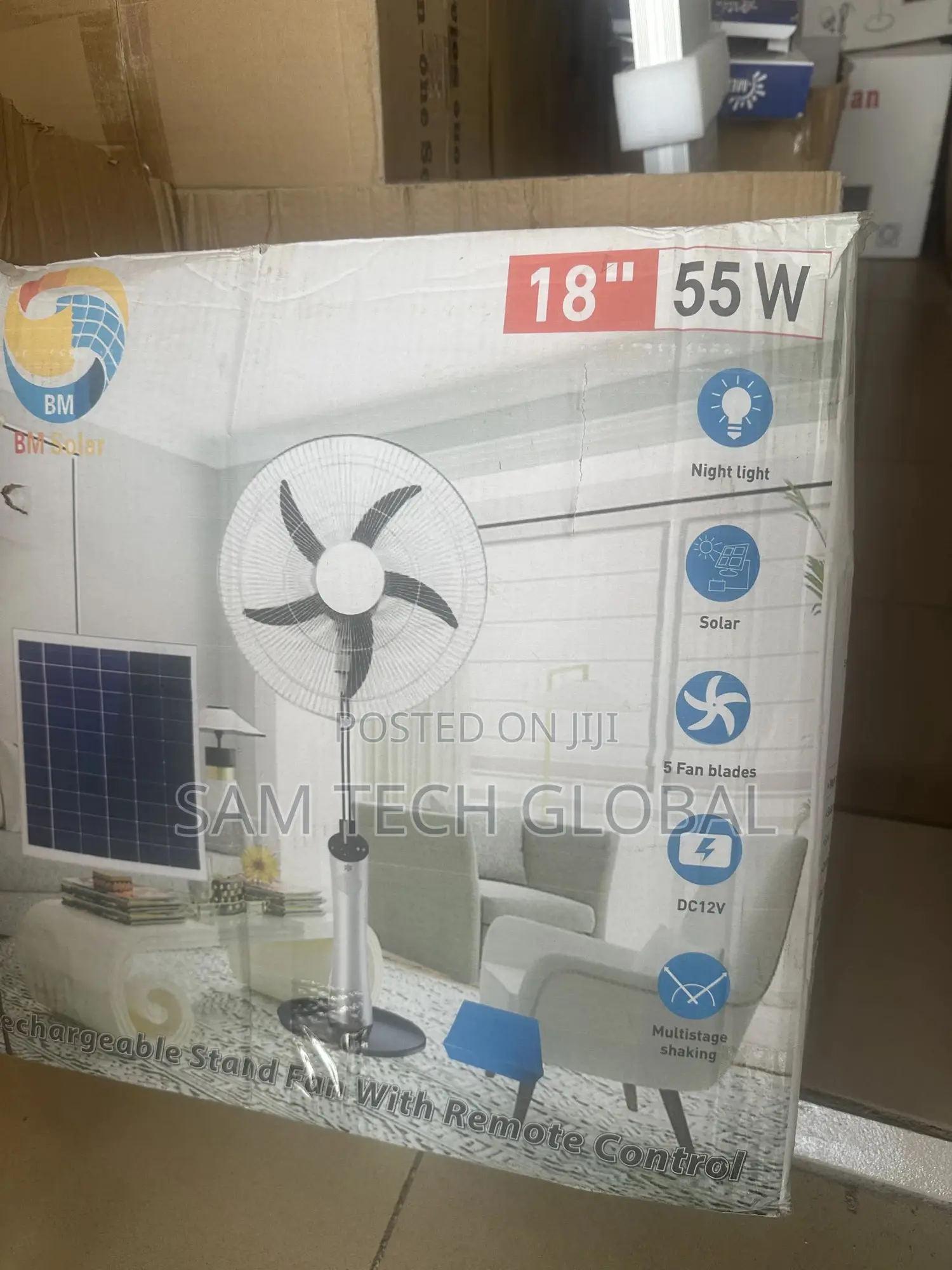 18" Solar Fan 55w Work Rate
