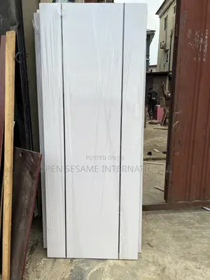 White HDF Door With Double Black Profile