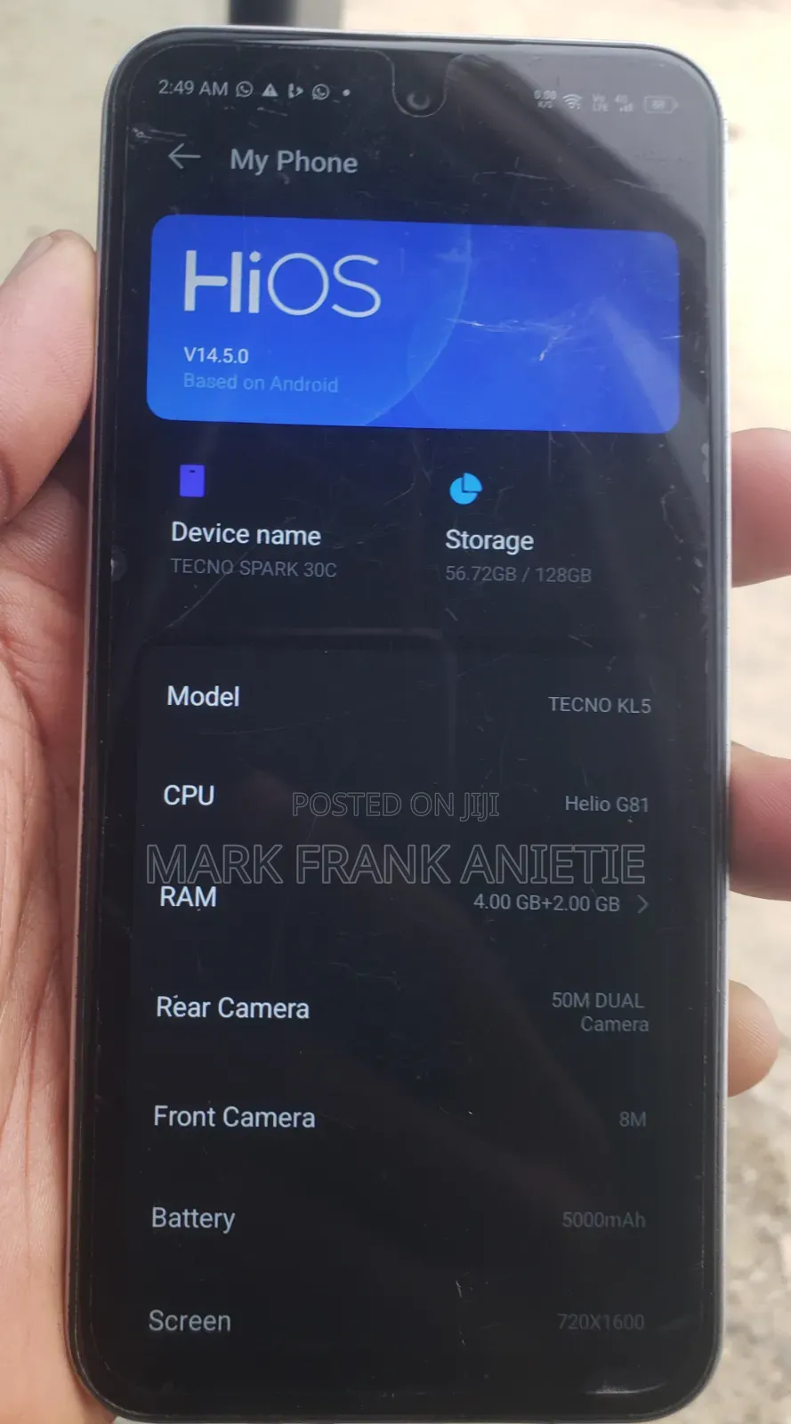 Tecno Spark 30C 128 GB Silver