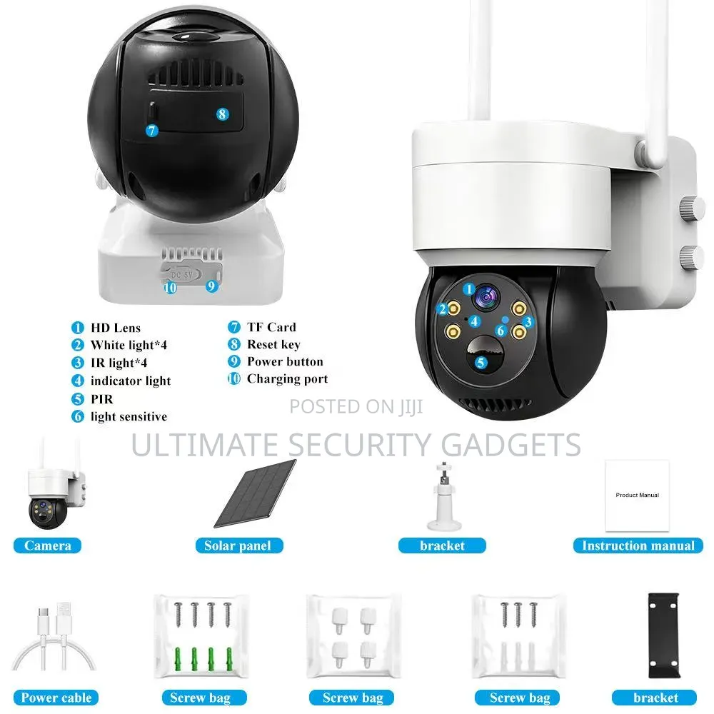 Wifi Tuya Smart Solar Powered Waterproof PTZ Speed Dome Camera
