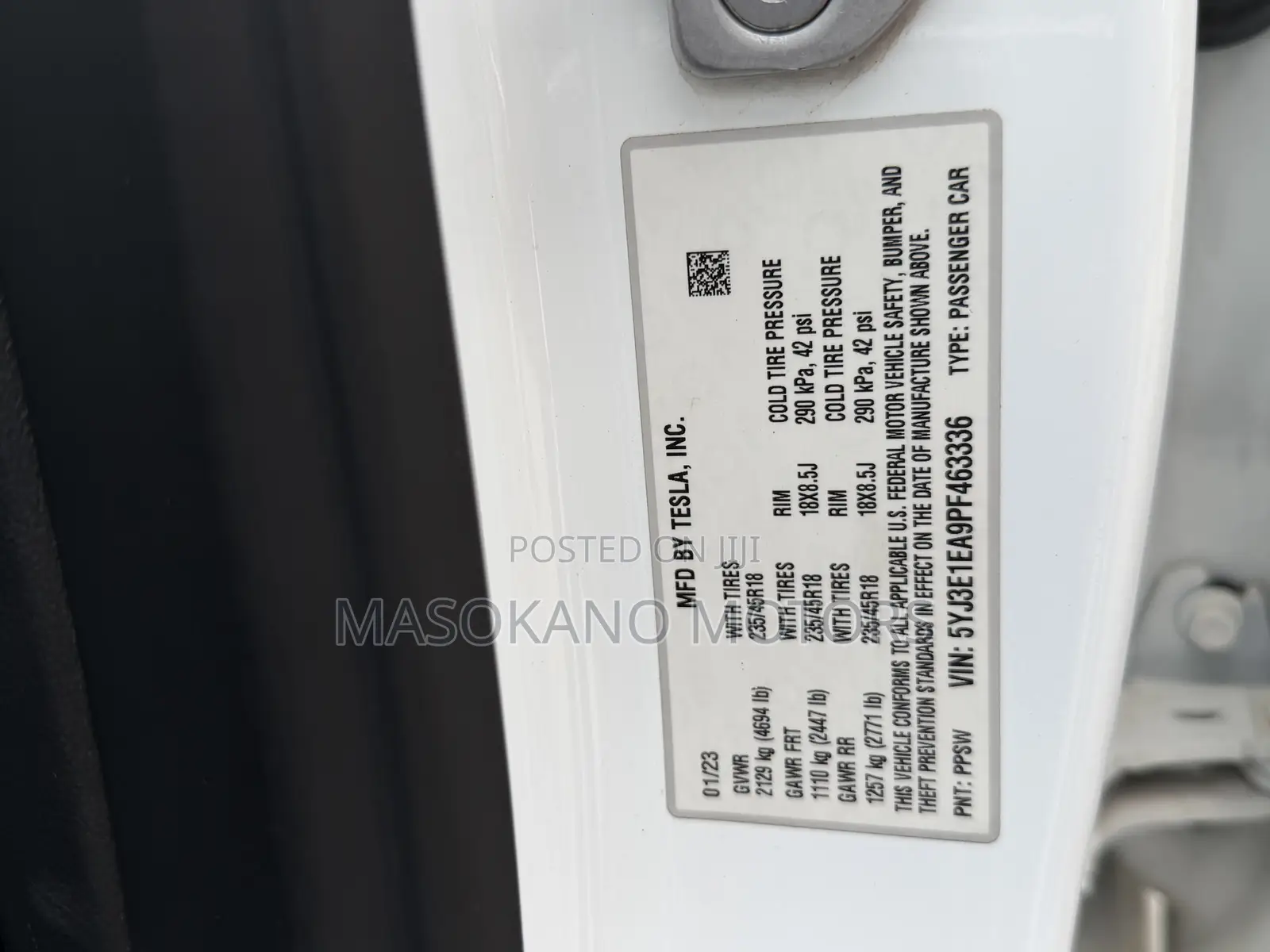 Tesla Model 3 2023 White
