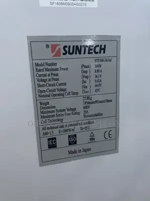 Suntech 300w 28v Solar Panel – Clean and Reliable Power Solution