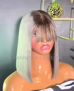 10inches Grey Fringe Bone Straight
