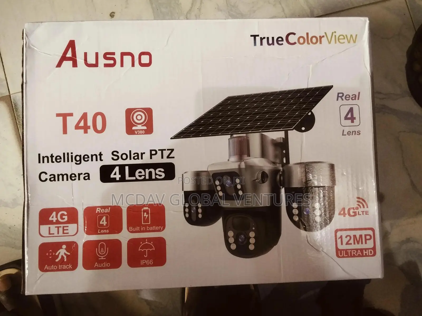 4 Lens V380 PTZ Solar Camera