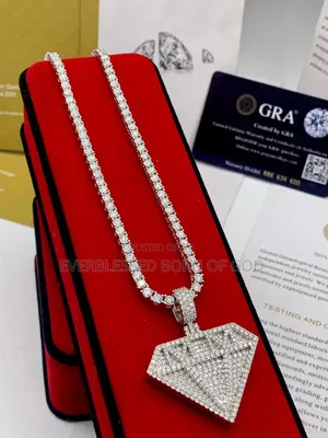 VSS Moissanite Diamond Tennis Necklace Diamond Shape Pendant