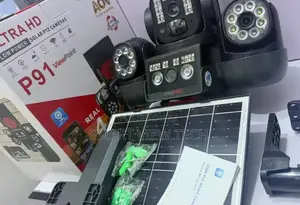 Four Lens, Four Views CCTV Solar Powered Camera, 16000mah