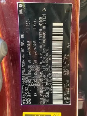 Toyota Highlander XLE 2019 Burgundy