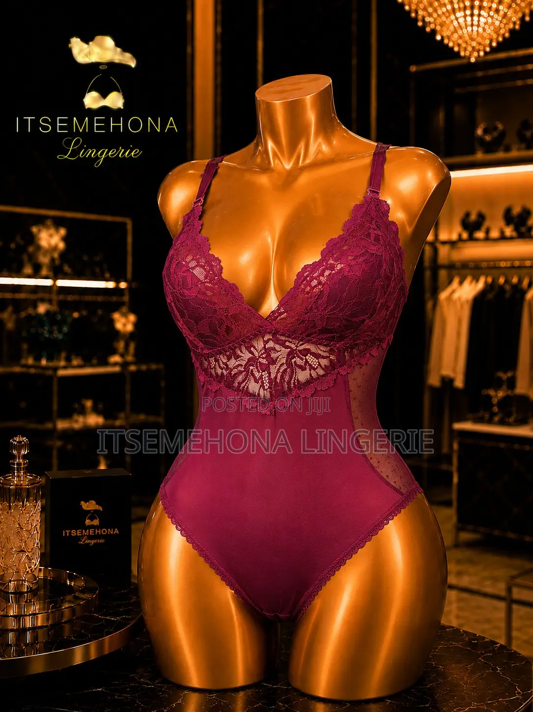 Sheer Side Wine Bodysuit