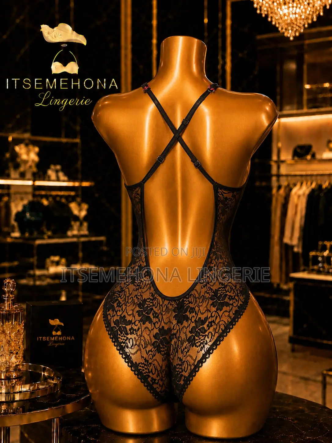 Black With Red Sheer Net Bodysuit Open Bust and Open Crotch