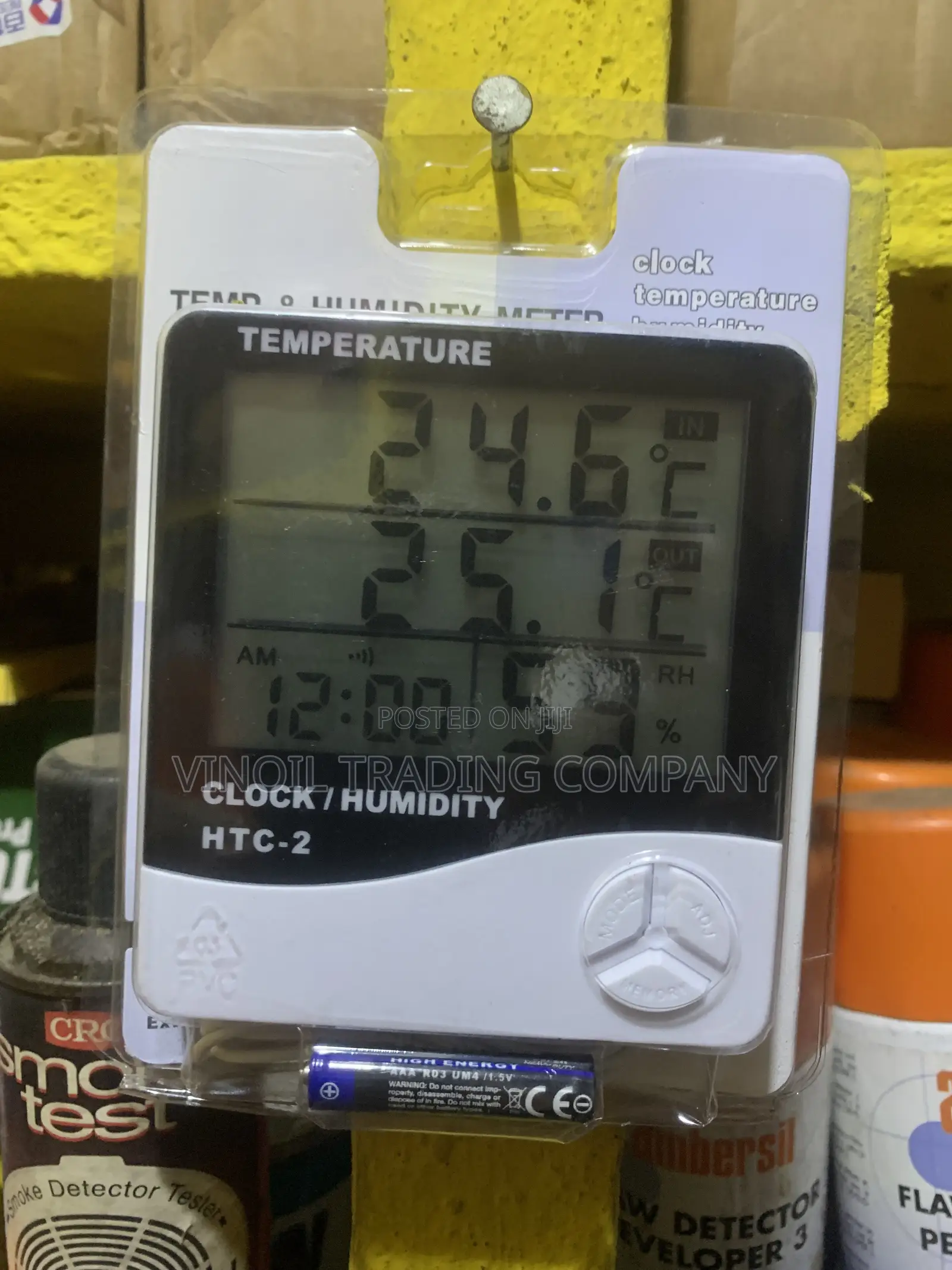 Digital Temp + Humidity Meter With Clock
