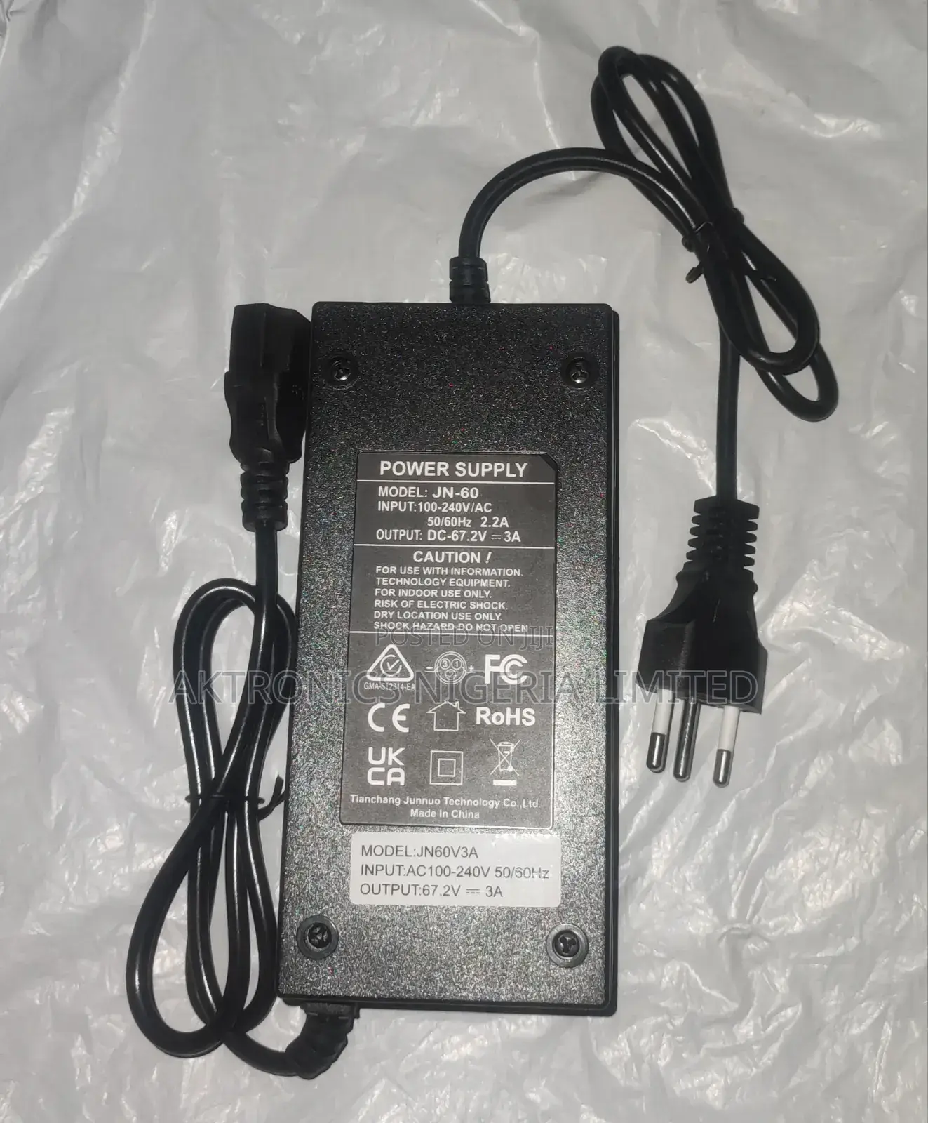 Ebike Lithium Chargers 54.6v, 67.2v