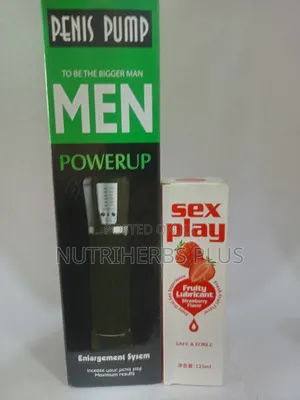 Powerup Penis Pump and Sex Play Fruity Lubricant: For Hard Erection