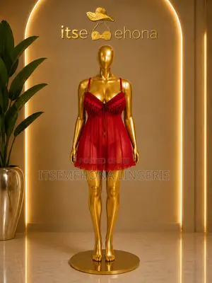 Red Hot Paddled Cup Nightdress With Thong Set