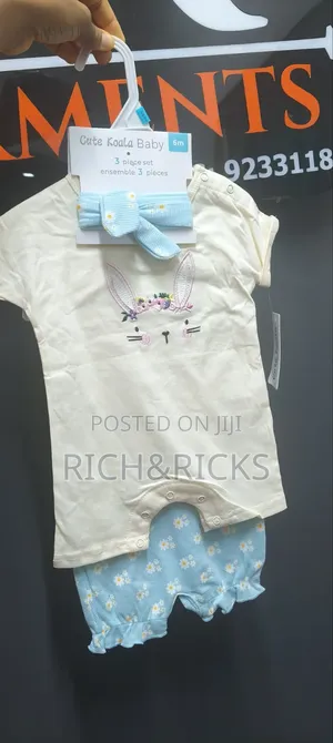 Cute Koala 3-Piece Bunny Daisy Romper Set
