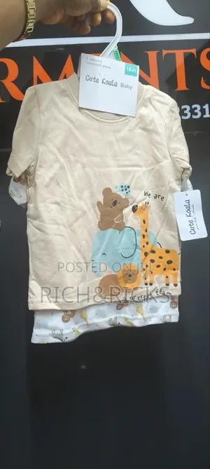 Cute Koala 3-Piece Safari Animals Tee Shorts Mix-and-Match Set
