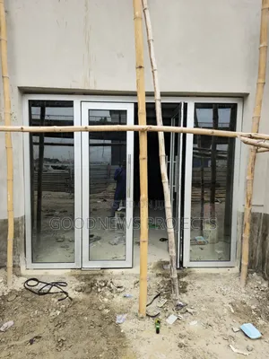 Aluminium Double Swing Door {Both Side Fixed
