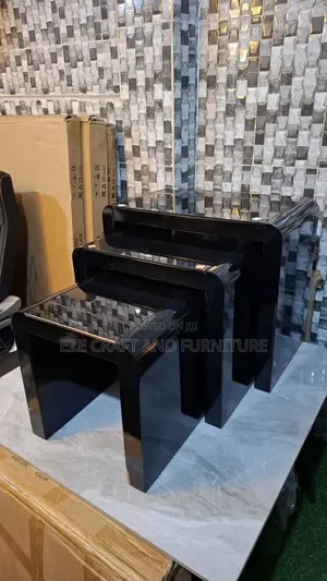 3in1 Glass Top With Wooden Leg Side Stool