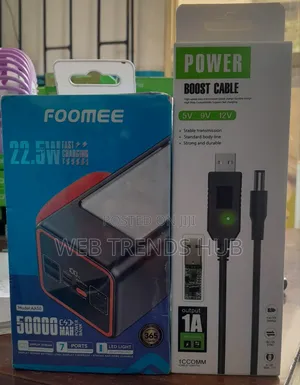 Deluxe Combo Foomee 50,000mah 22.5w Powerbank + Powerboost 5.5mm Cable
