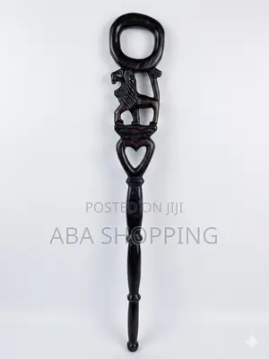 Hand-Carved Traditional Ceremonial Wooden Staff