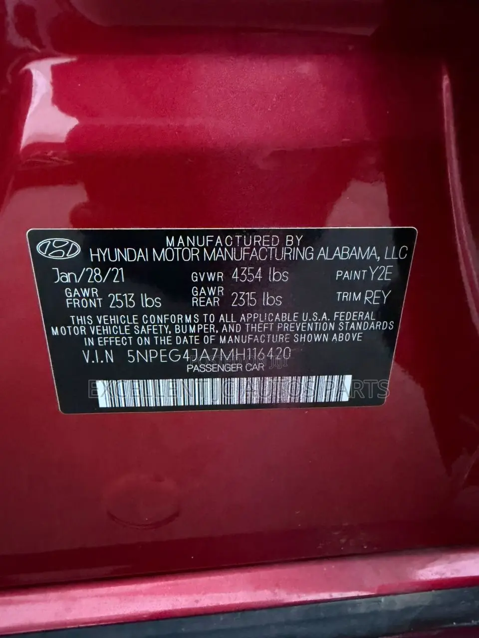 Hyundai Sonata 2021 Red