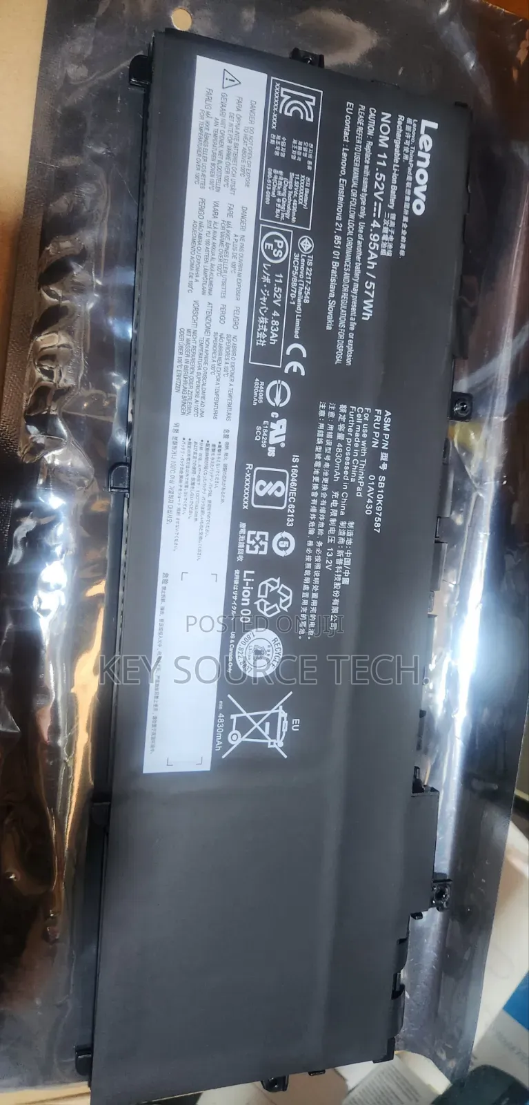 Battery for Lenovo Thinkpad X1 Carbon 5th Gen 2017 6th Gen (Original)