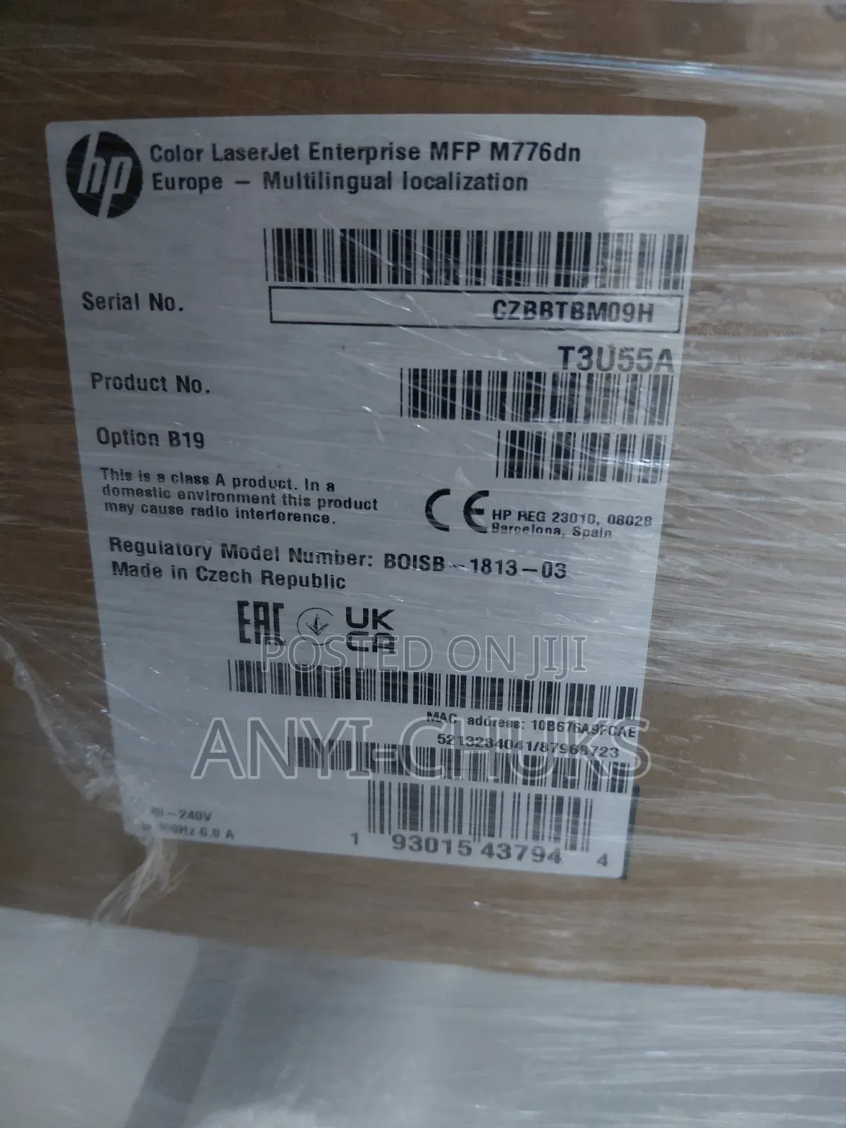 Hp Colour Laserjet Enterprise MFP A3 M776dn Printer