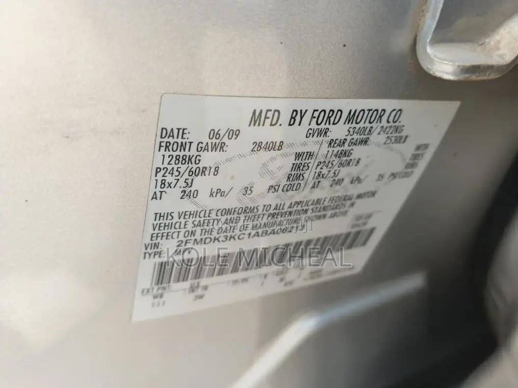 Ford Edge 2009 Silver