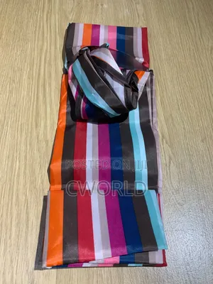 Foldable Striped Shopping Bag — 2 Pcs
