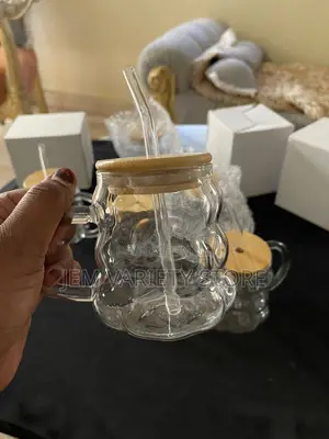350ml Glass Mug With Straw
