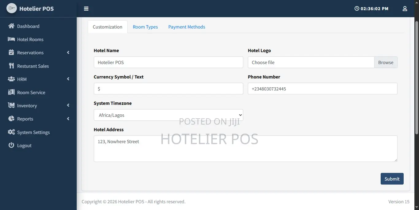 Hotelier Pos - Hotels Management Software