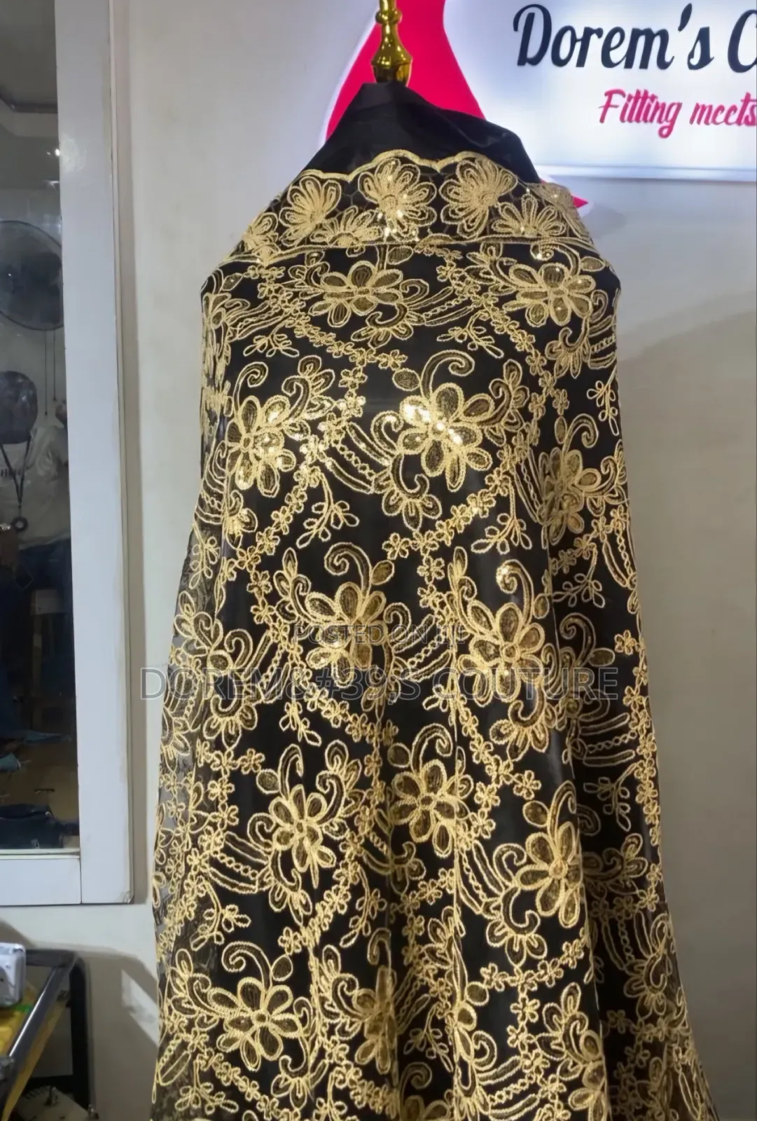 Gold Sample Lace Fabrics