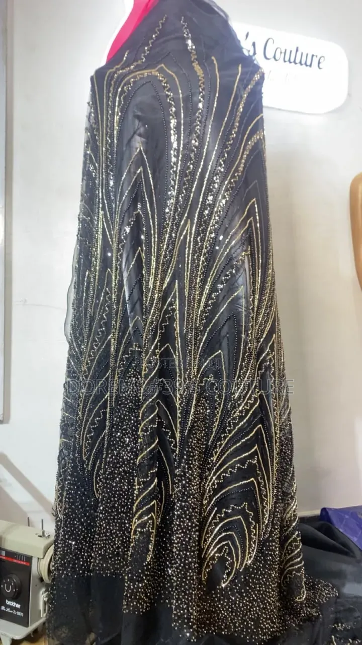 Black Beaded Lace