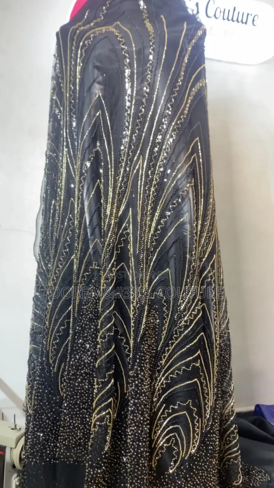 Black Beaded Lace