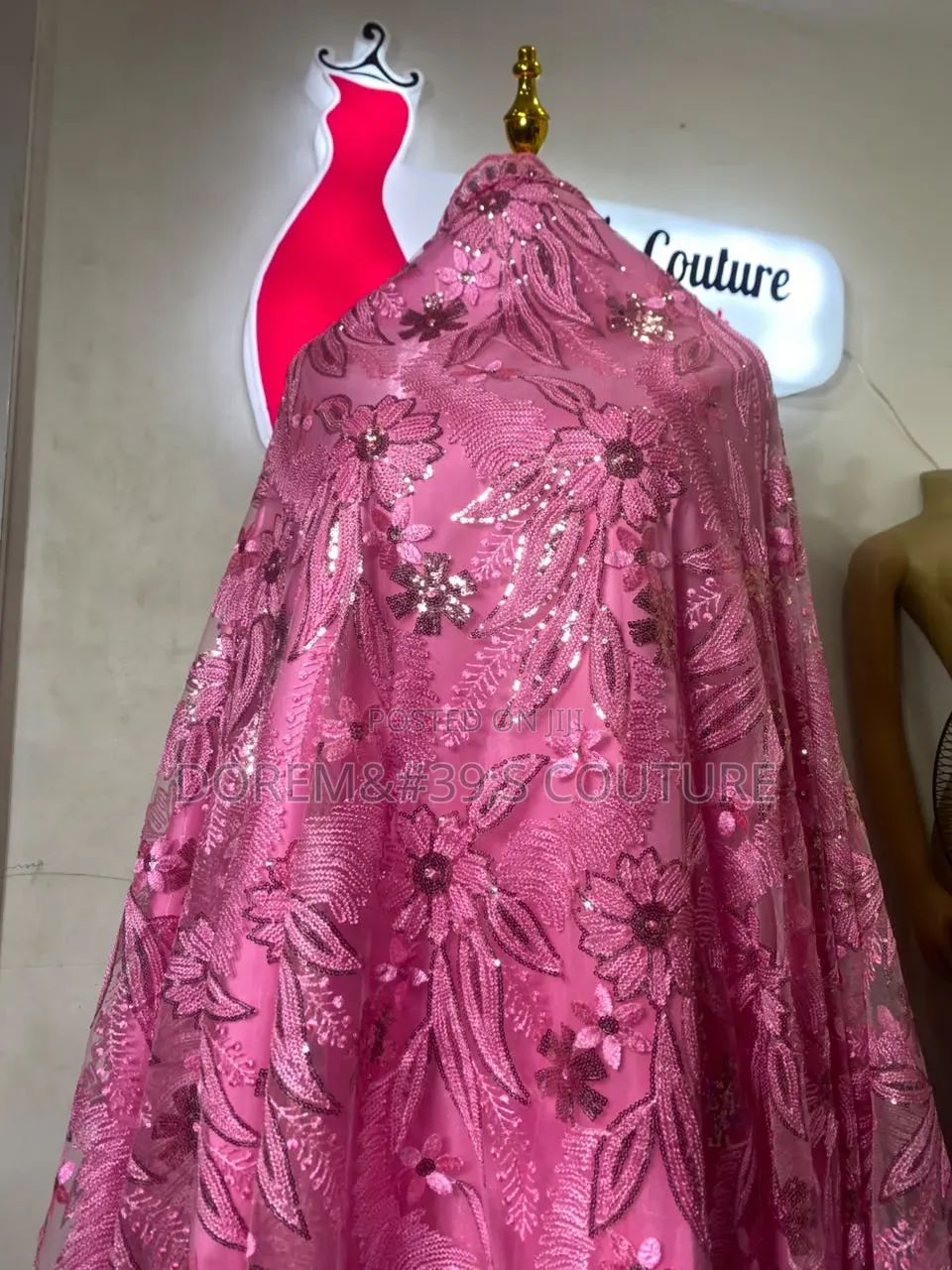 Pink Sample Lace Material