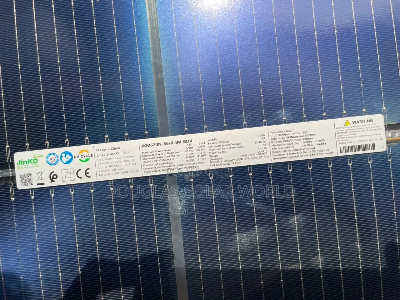 Jinko 620w Mono Bifacial Solar Panel