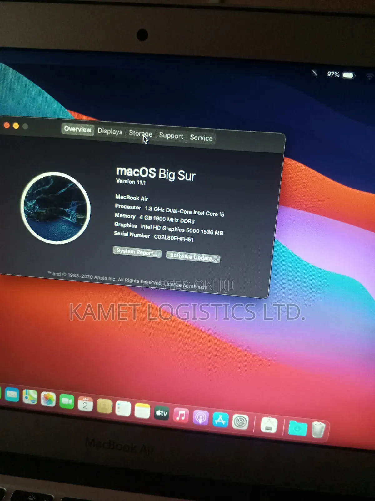 Laptop Apple MacBook 4GB Intel Core i5 SSD 256GB