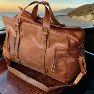 Genuine Leather Luxury Travel Duffel Bag – Strong, Spacious Stylish