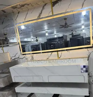 Luxury Double Cabinet Basin With Led Mirror Water Resistant