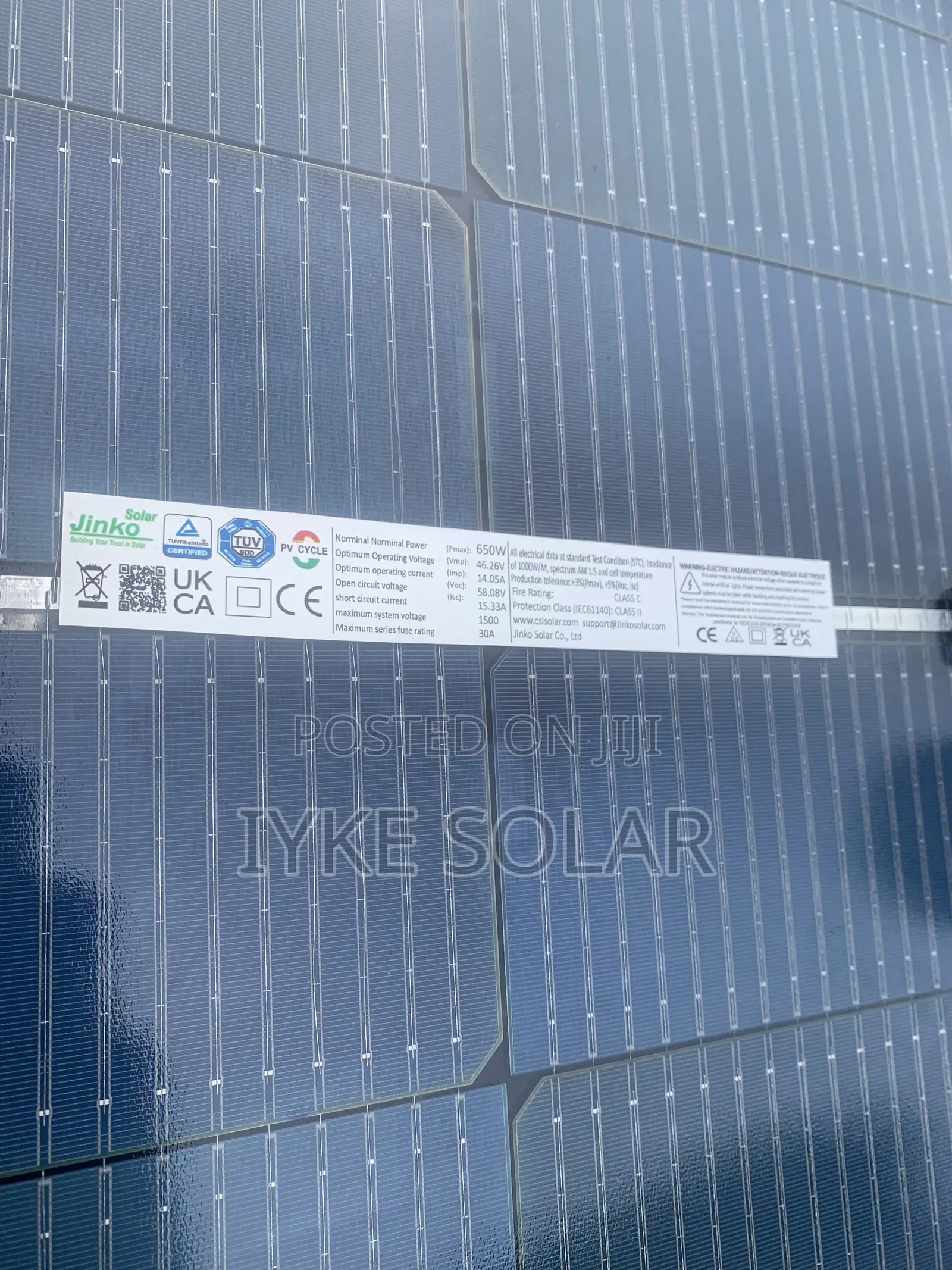 650watts 48v Jinko Solar Panel