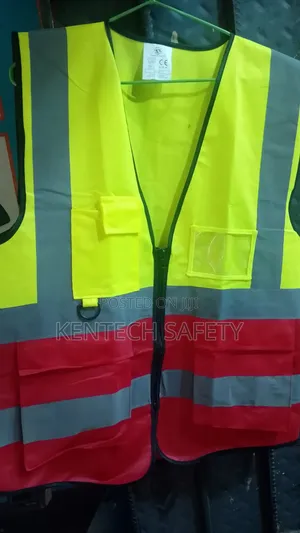 Red And Lemon Pocket Safety Jackets Original Vest With Branding