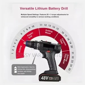 Wireless Drill and Electric Screwdriver Kit 48v 3/8